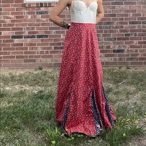 Vintage floral print maxi skirt